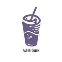 illustratie papier drankje logo icoon vector