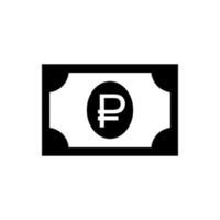 roebel pictogram-symbool. russisch valutapictogram symbool met iso-code. roebel munt pictogram-symbool. vector illustratie
