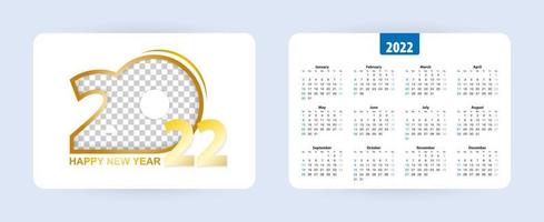 zakkalender 2022, week begint op zondag. vector