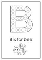 Engels alfabet leren voor kinderen. letter B. dot marker activiteit. vector