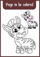 kleurboek voor kinderen. zebra vector