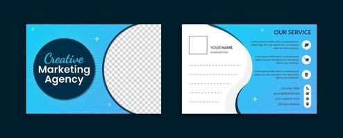 moderne zakelijke ansichtkaart sjabloon blauwe kleur lay-out vector