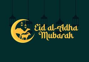 eid al-adha vectorillustratie. geschikt voor banner, dekking, poster, flyer, achtergrond, achtergrond. eps 10. Islamitische landschapsachtergrond. vector