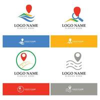 zoeken vind pin locatie kaarten gps punt logo ontwerp modern concept vectorillustratie vector