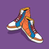 handgetekende sneakers illustratie vector