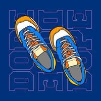 handgetekende sneakers illustratie vector