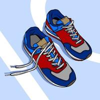 handgetekende sneakers illustratie vector