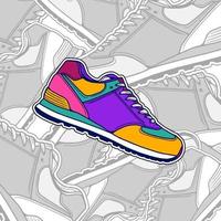 handgetekende sneakers illustratie vector