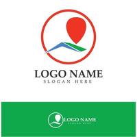 zoeken vind pin locatie kaarten gps punt logo ontwerp modern concept vectorillustratie vector