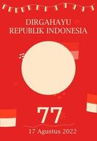 frame voor 77e Indonesische onafhankelijke dag social media post vector