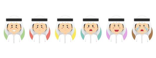 bahrein avatar met verschillende uitdrukkingen vector