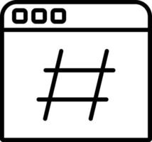 hashtag vector lijn icoon