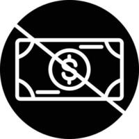 geen geld glyph-pictogram vector