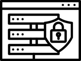 pictogram van de vectorlijn van de databasebeveiliging vector