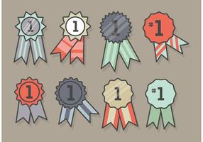 Eerste Plaats Lint Icon Set vector