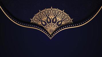 gouden luxe sier mandala achtergrondontwerp met vintage bruiloft uitnodigingskaart patroon vector