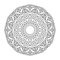 mandala bloemenpatroon met Arabische etnische stijl Indiase zwart-wit bloemen overzichtskunst vector