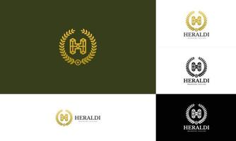 h brief logo vector concept - monogram pictogram handelsmerk creatieve embleem ontwerpsjabloon. universeel h-logotype merk