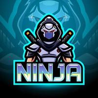 ninja esport logo mascotte ontwerp vector