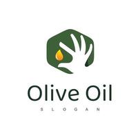 olijfolie-logo met druppelsymbool vector