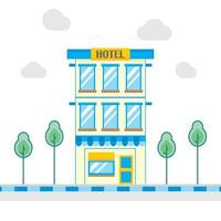 modern plat commercieel hotelgebouw, geschikt voor diagrammen, infografieken, illustratie, achtergrond en andere grafische gerelateerde activa vector