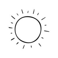 hand getekende schattige doodle zon. vector zomer clipart. schets.