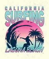 Californië surfen laguna strand tshirt ontwerp vector