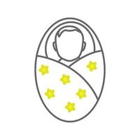 ingebakerd baby kleur icoon. pasgeboren kind. geïsoleerde vectorillustratie vector