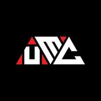 umc driehoek brief logo ontwerp met driehoekige vorm. umc driehoek logo ontwerp monogram. umc driehoek vector logo sjabloon met rode kleur. umc driehoekig logo eenvoudig, elegant en luxueus logo. umc