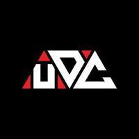 udc driehoek brief logo ontwerp met driehoekige vorm. udc driehoek logo ontwerp monogram. udc driehoek vector logo sjabloon met rode kleur. udc driehoekig logo eenvoudig, elegant en luxueus logo. udc