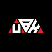 ubx driehoek brief logo ontwerp met driehoekige vorm. ubx driehoek logo ontwerp monogram. ubx driehoek vector logo sjabloon met rode kleur. ubx driehoekig logo eenvoudig, elegant en luxueus logo. ubx