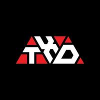 txd driehoek brief logo ontwerp met driehoekige vorm. txd driehoek logo ontwerp monogram. txd driehoek vector logo sjabloon met rode kleur. txd driehoekig logo eenvoudig, elegant en luxueus logo. txd