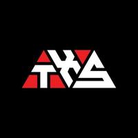 txs driehoek brief logo ontwerp met driehoekige vorm. txs driehoek logo ontwerp monogram. txs driehoek vector logo sjabloon met rode kleur. txs driehoekig logo eenvoudig, elegant en luxueus logo. txs