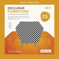 modern meubilair social media post en huisdecoratie sjabloon voor spandoek. vector