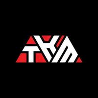tkm driehoek brief logo ontwerp met driehoekige vorm. tkm driehoek logo ontwerp monogram. tkm driehoek vector logo sjabloon met rode kleur. tkm driehoekig logo eenvoudig, elegant en luxueus logo. tkm