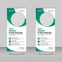 modern roll-up stand banner sjabloonontwerp voor een medische, gezondheidszorg, tandheelkundige zorg vector