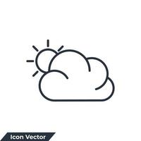 weer pictogram logo vectorillustratie. wolk met zonsymboolsjabloon voor grafische en webdesigncollectie vector