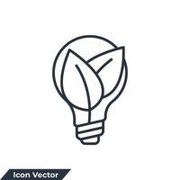 eco lamp pictogram logo vectorillustratie. lamp milieu gloeilamp met blad symbool sjabloon voor grafische en webdesign collectie vector