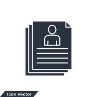 hervatten pictogram logo vectorillustratie. portfolio symbool sjabloon voor grafische en webdesign collectie vector
