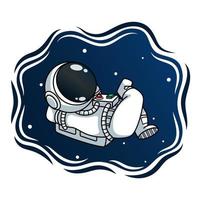 astronaut slaapt in de ruimte vector