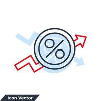 verhogen pictogram logo vectorillustratie. procent omhoog symboolsjabloon voor grafische en webdesigncollectie vector