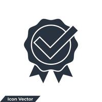 goedkeuren pictogram logo vectorillustratie. certificaatsymboolsjabloon voor grafische en webdesigncollectie vector