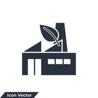 groene fabriek pictogram logo vectorillustratie. groen en ecologie fabriek symboolsjabloon voor grafische en webdesign collectie vector