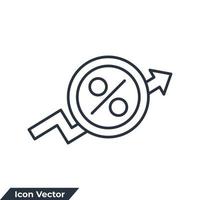 verhogen pictogram logo vectorillustratie. procent omhoog symboolsjabloon voor grafische en webdesigncollectie vector