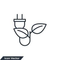 eco plug pictogram logo vectorillustratie. bio-energiesymboolsjabloon voor grafische en webdesigncollectie vector