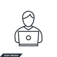 werk op afstand pictogram logo vectorillustratie. werknemer symbool sjabloon voor grafische en webdesign collectie vector