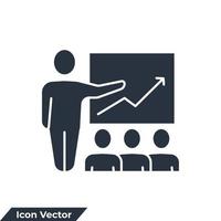 presentatie pictogram logo vectorillustratie. trainingssymboolsjabloon voor grafische en webdesigncollectie vector