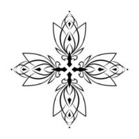 bloemen grafisch ornament vectorelement. lelie, lotus. voor tatoeage, logo, embleem, pictogram vector