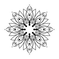 gotische mandala ronde cirkel sieraad. bloemen grafisch element. lelie, lotus. voor tatoeage, embleem, icoon. zwart en wit vector