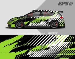 autowrap ontwerp modern race-achtergrondontwerp voor voertuigwrap, racewagen, rally, enz. vector